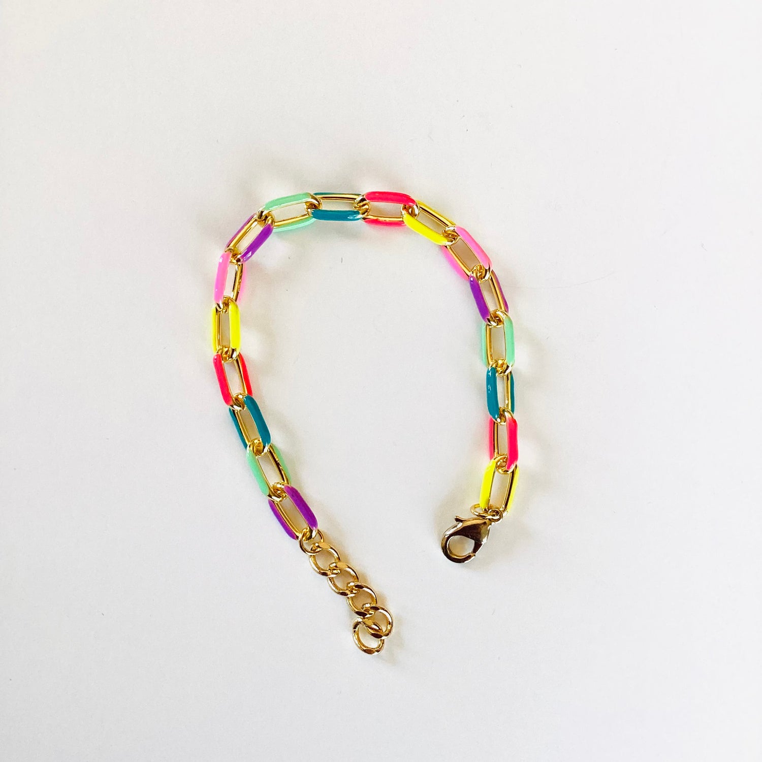 Colorful Gold Enamel Chain Bracelet {Multiple Colors!} - KaraMarie