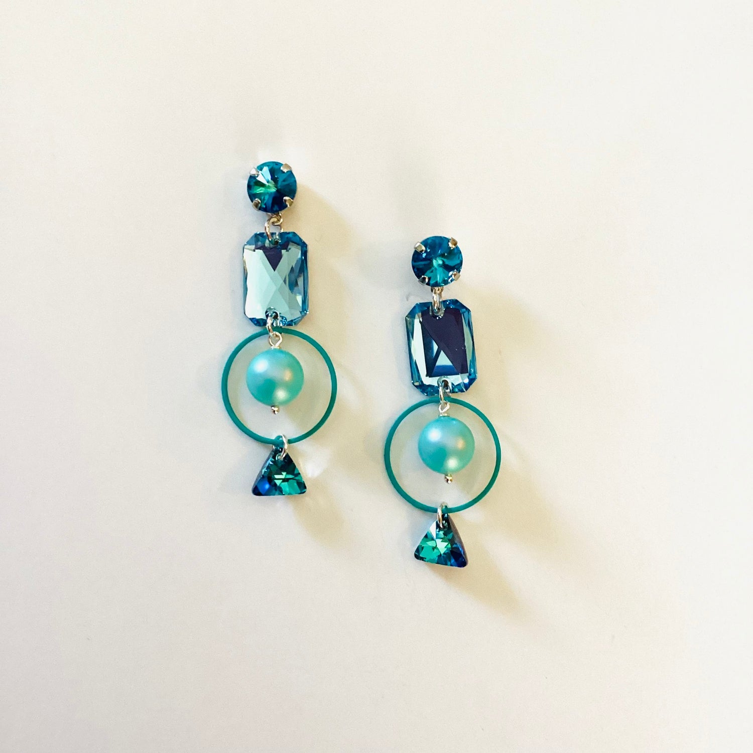 Blue Waterfall Drop Earrings