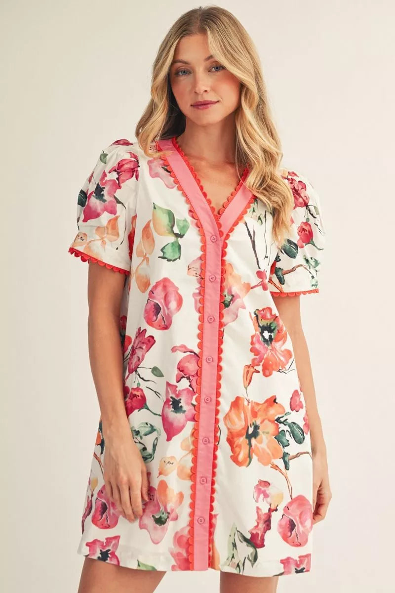 Fresh Floral Dress - Pink {S-L}