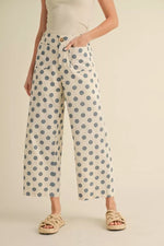 Playful Polka Wide-Leg Pants - Blue {S-L} - KaraMarie