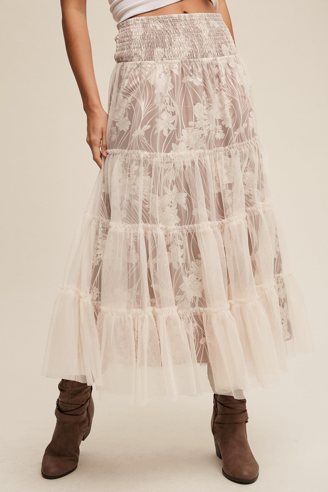 Floral Flounce Skirt - KaraMarie