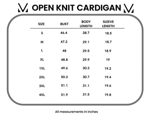 MM Open Knit Cardigan - Rose {S-3X} - KaraMarie