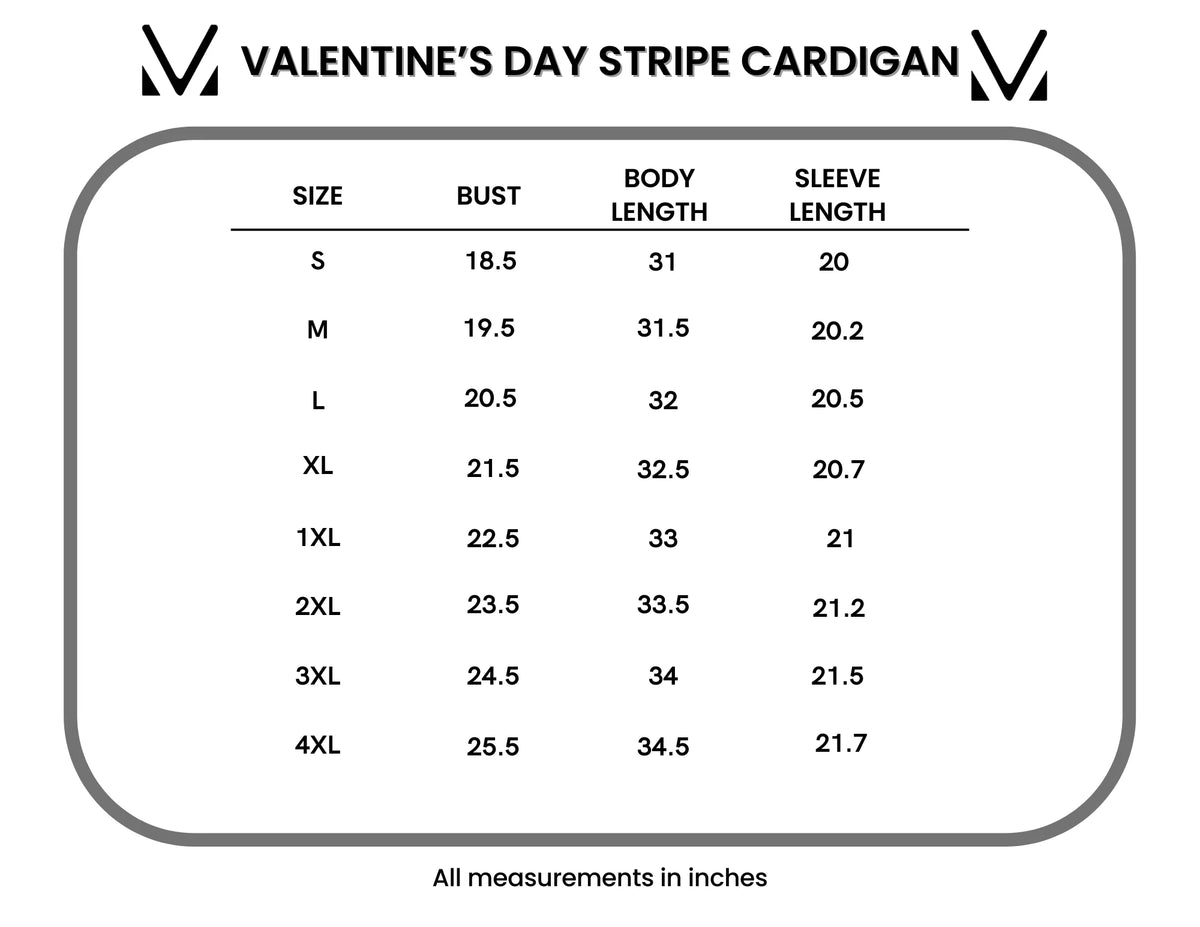 MM Valentine's Stripe Cardigan {XS-2X} - KaraMarie