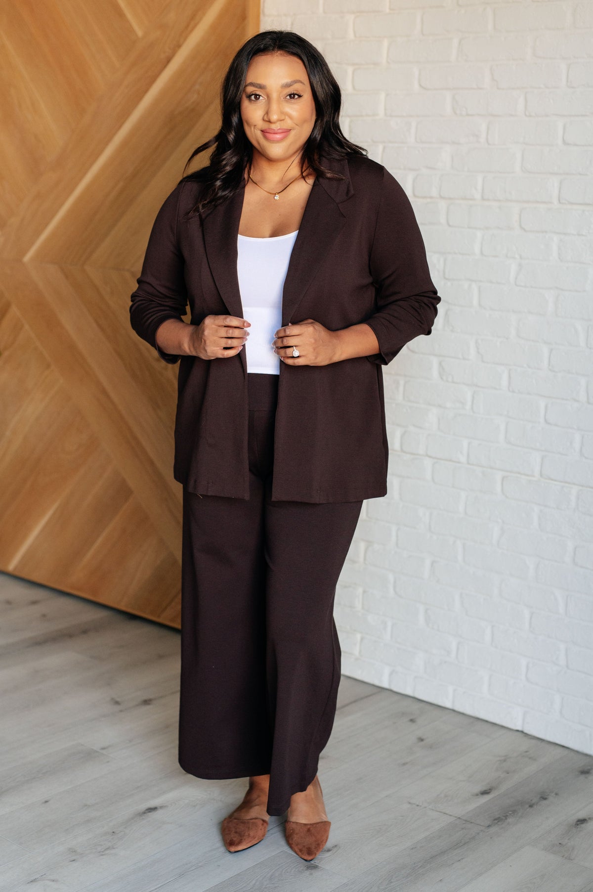 Magic 3/4 Blazer in Chocolate - KaraMarie