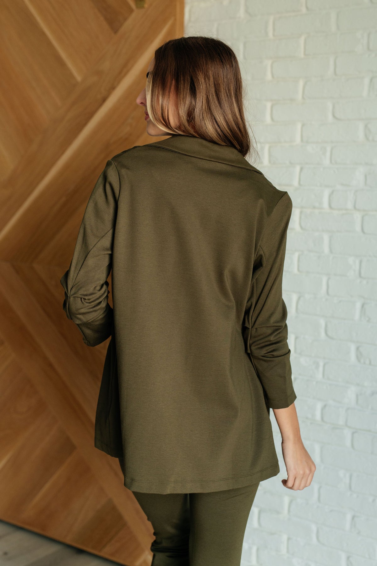 Magic 3/4 Blazer in Olive - KaraMarie