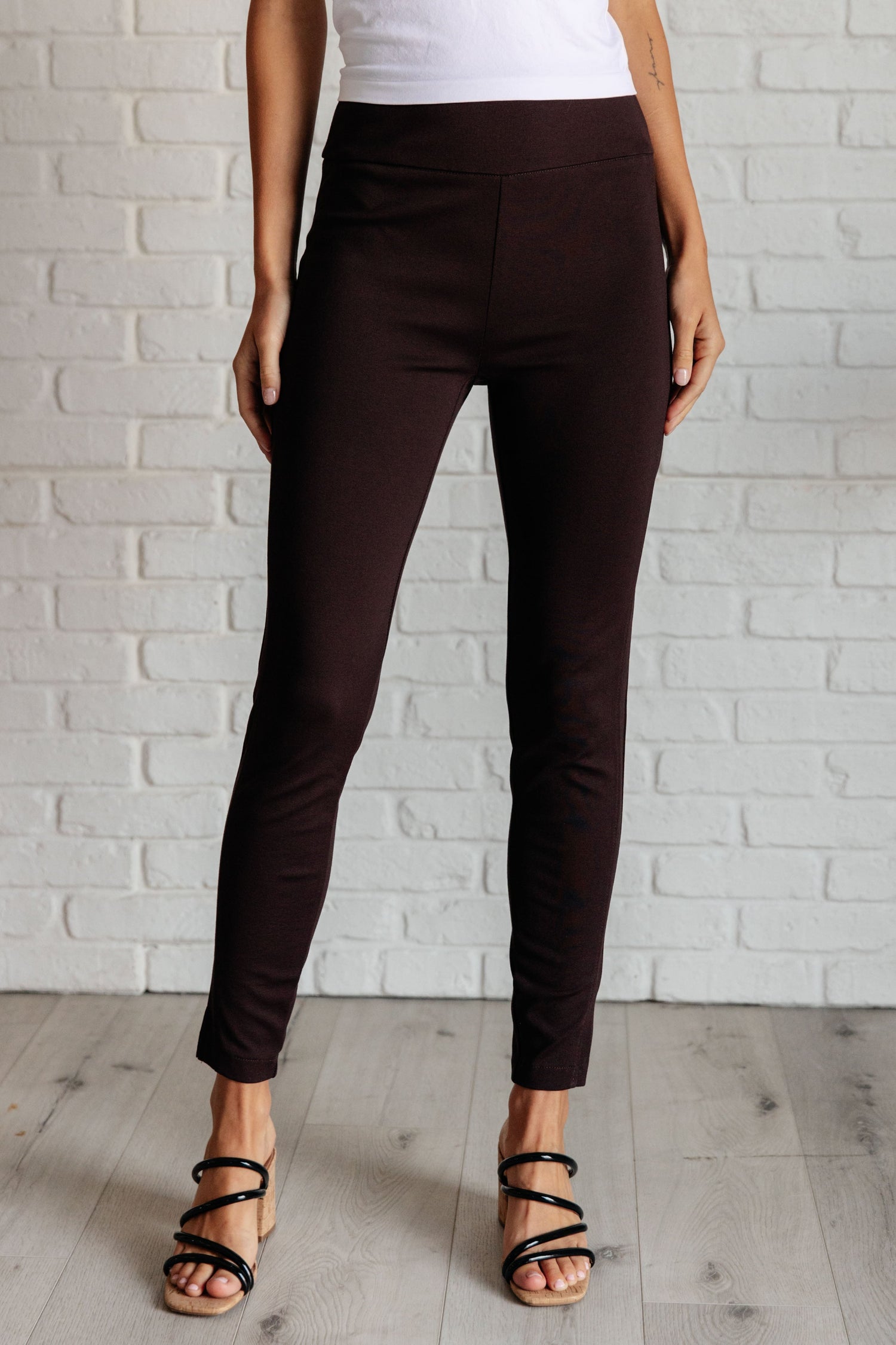 Magic Skinny 28" Pants in Chocolate - KaraMarie