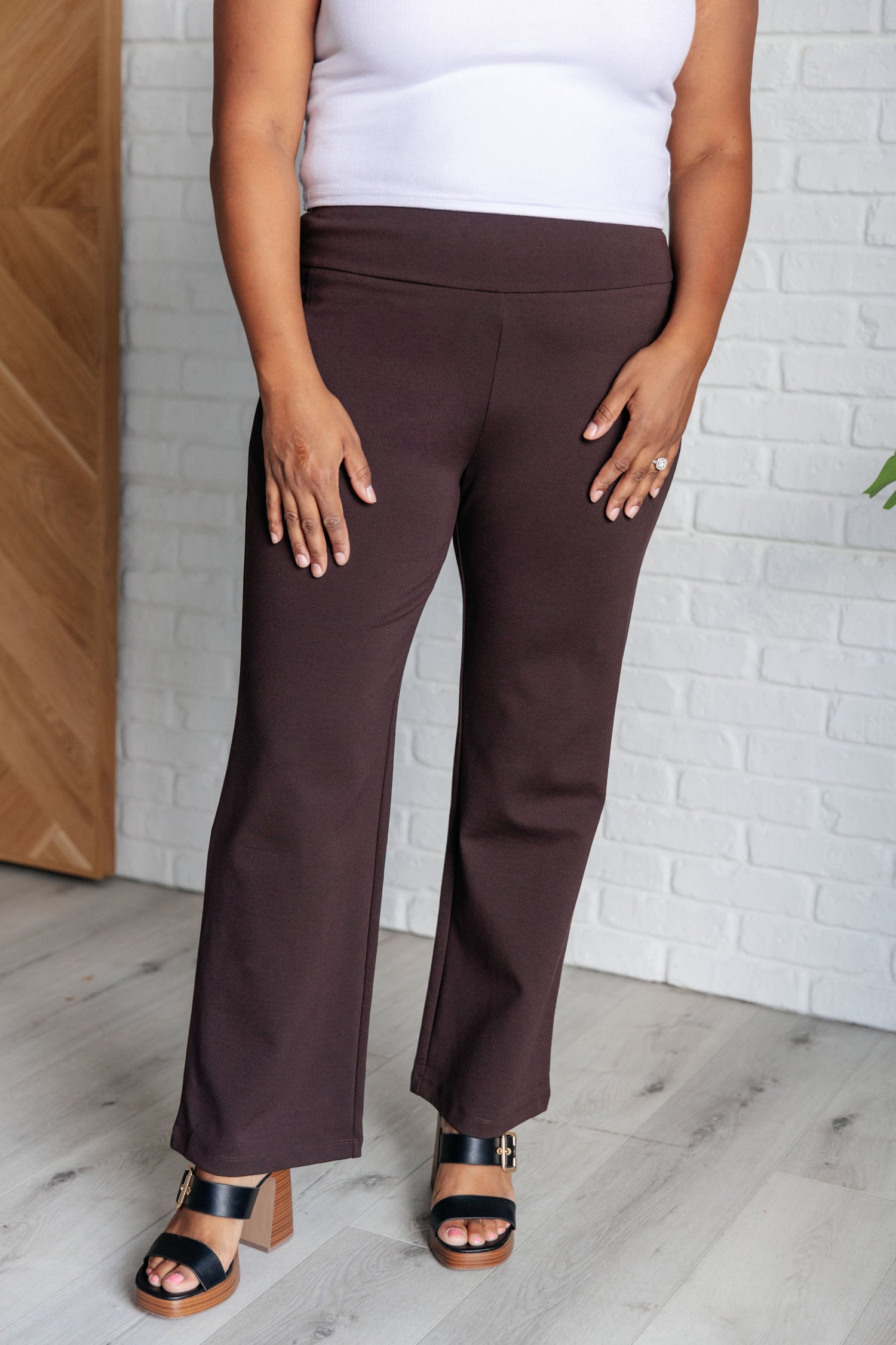 Magic Straight Pants in Chocolate - KaraMarie