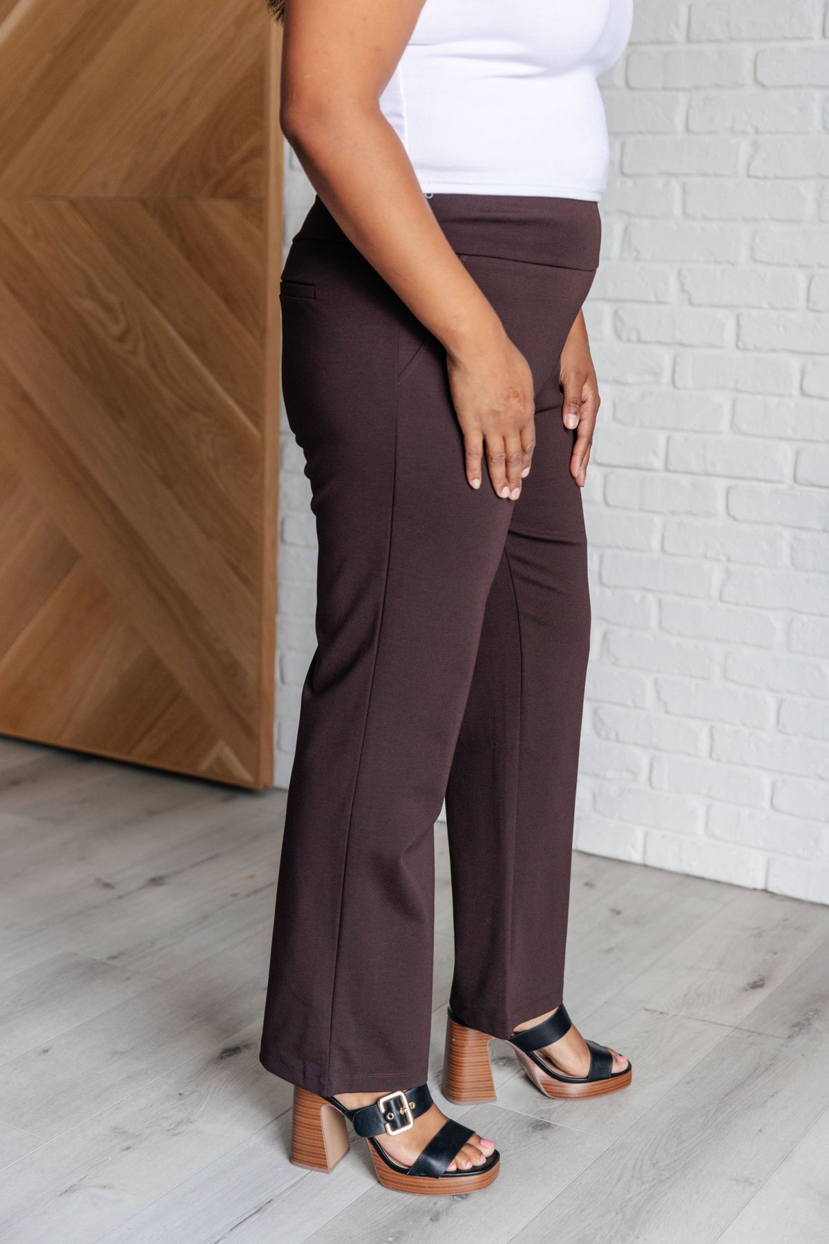 Magic Straight Pants in Chocolate - KaraMarie