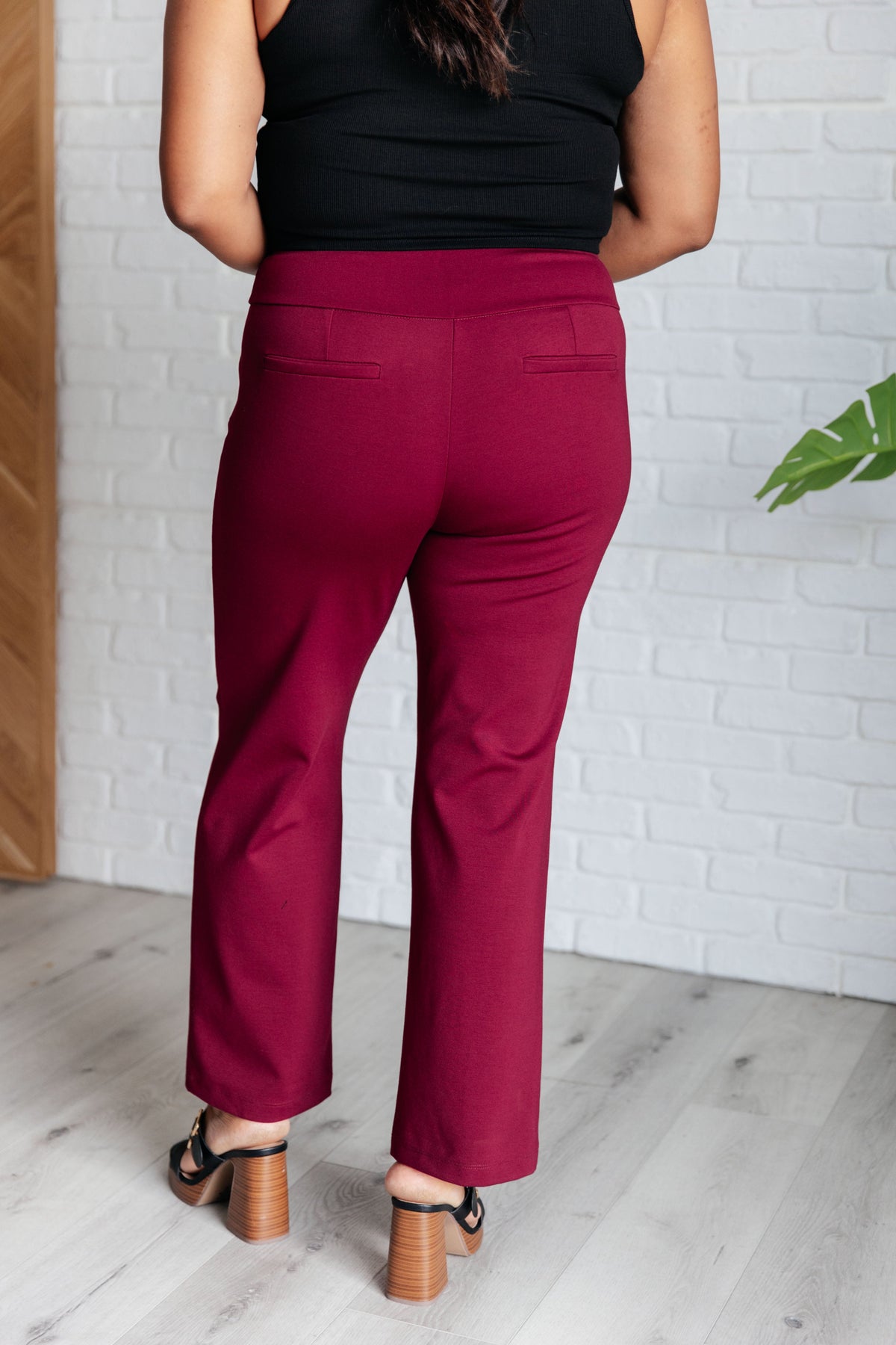 Magic Straight Pants in Wine - KaraMarie