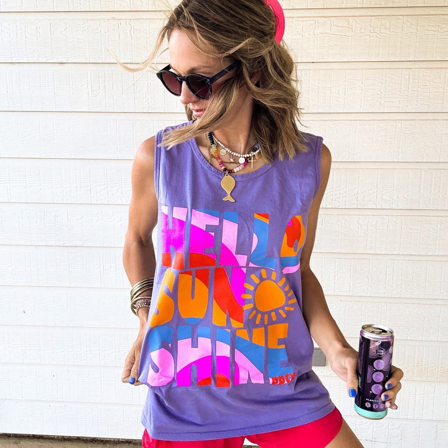 Hello Sunshine Tank {S-3X} - KaraMarie