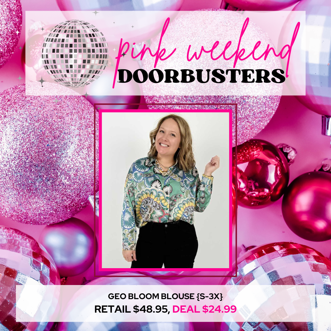 PINK DOORBUSTER! Geo Bloom Blouse {S-3X} - KaraMarie