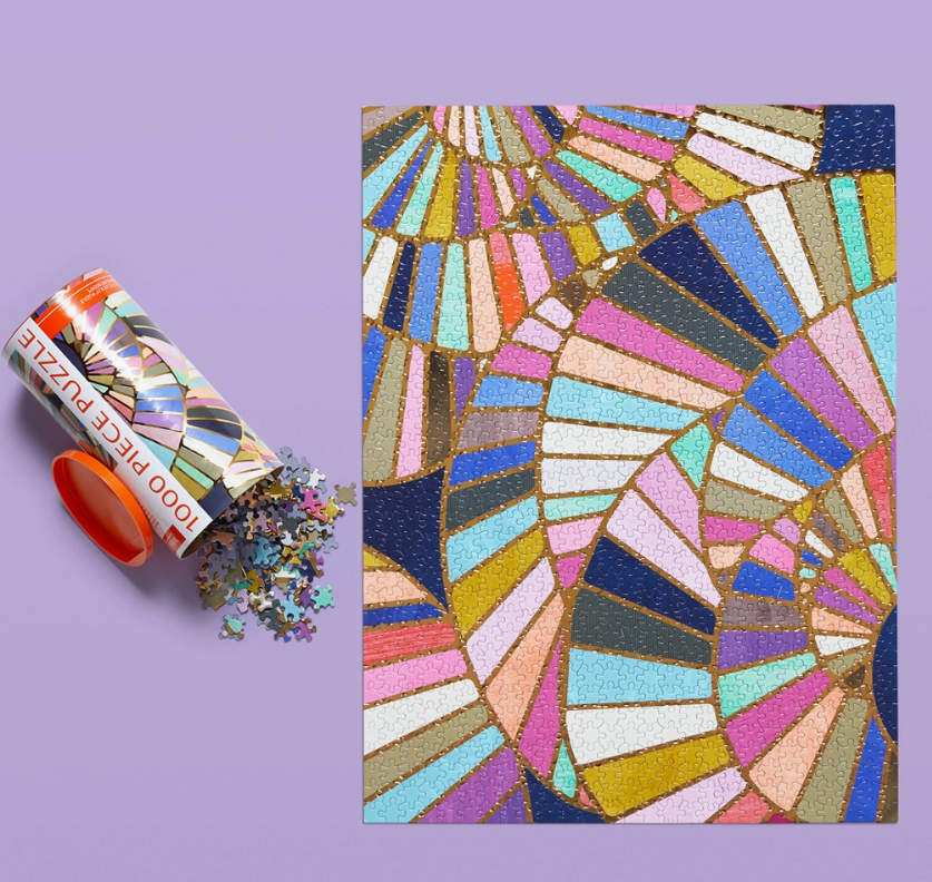 WerkShoppe - Spiral Staircases Gold Foil Abstract Puzzle