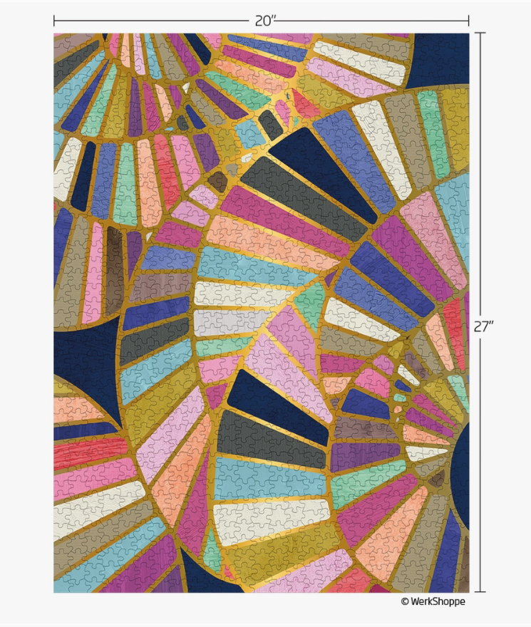 WerkShoppe - Spiral Staircases Gold Foil Abstract Puzzle - KaraMarie