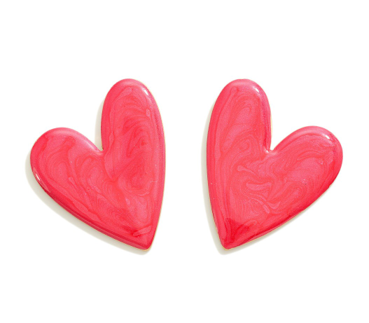 Marbled Heart Post Earring {Multiple Colors}
