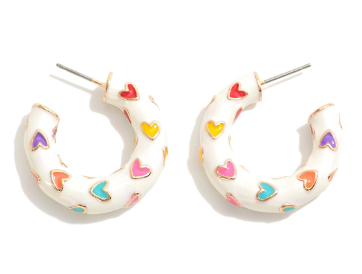 Colorful Enamel Hoop Earrings