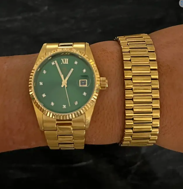 THICK GOLD WATCH BAND BRACELET {Waterproof Jewelry} - KaraMarie