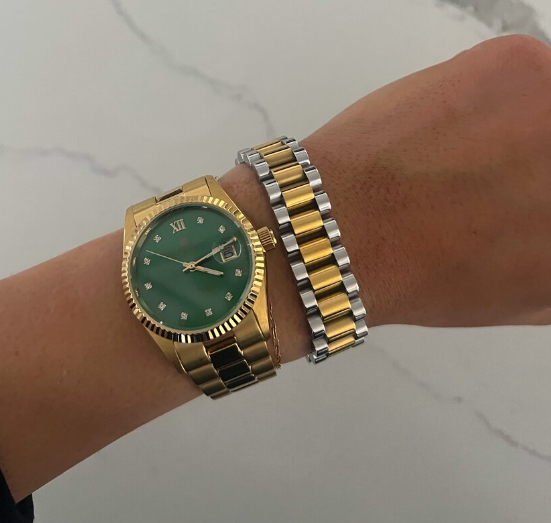 XL TWO TONED WATCH BAND BRACELET {Waterproof Jewelry}