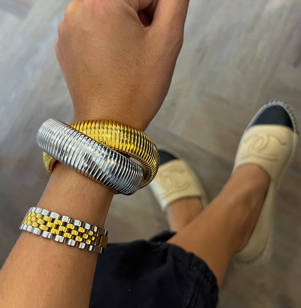 THICK TWIST TWO TONE EMMA BRACELET {Waterproof Jewelry}