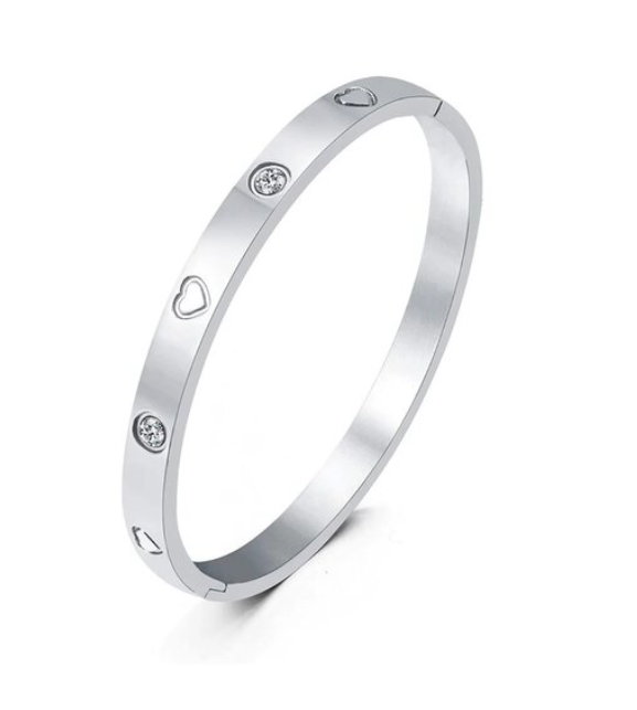 HEART BANGLE - GOLD or Silver {Waterproof Jewelry}