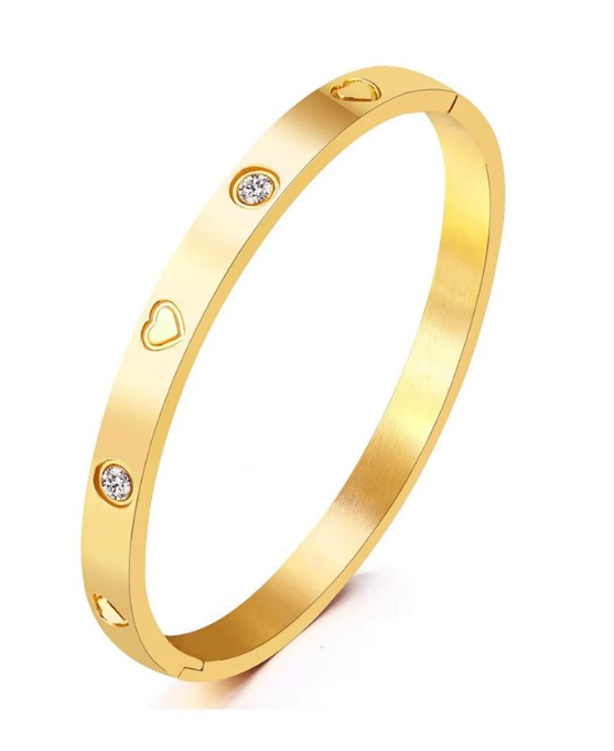 HEART BANGLE - GOLD or Silver {Waterproof Jewelry}