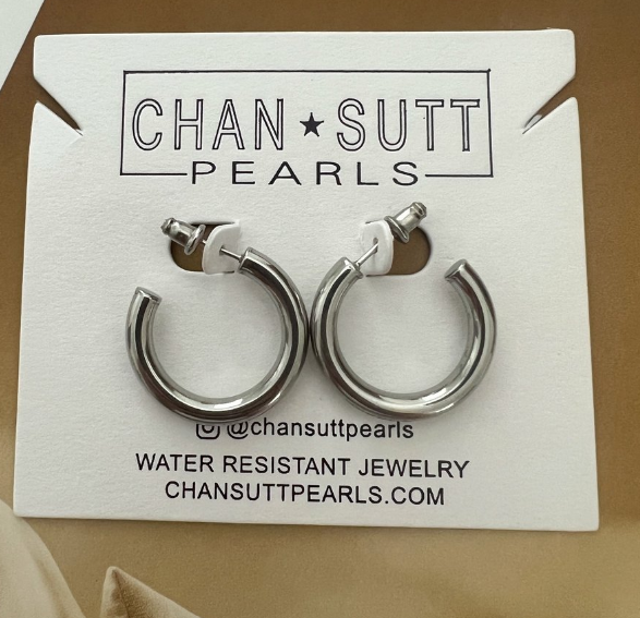 SMALL HOOP EARRINGS - Gold or Silver {Waterproof Jewelry}