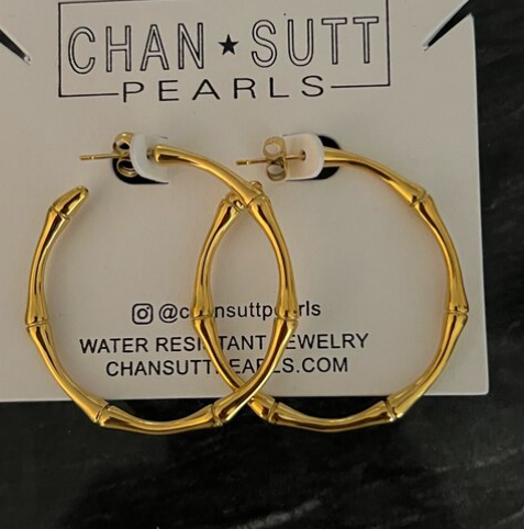 BAMBOO HOOP EARRINGS {Waterproof Jewelry} - KaraMarie