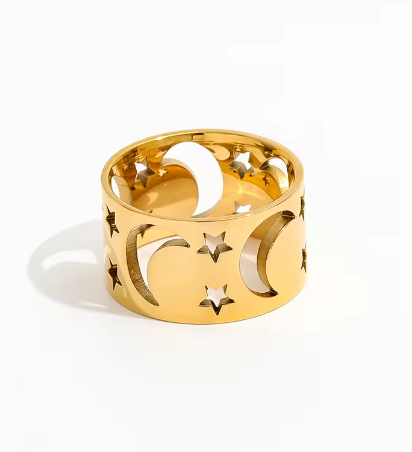 Moon + Star Ring {Waterproof Jewelry}