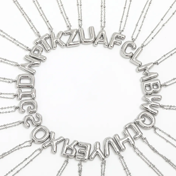 Balloon Letter Necklace - GOLD or SILVER {Waterproof} - KaraMarie