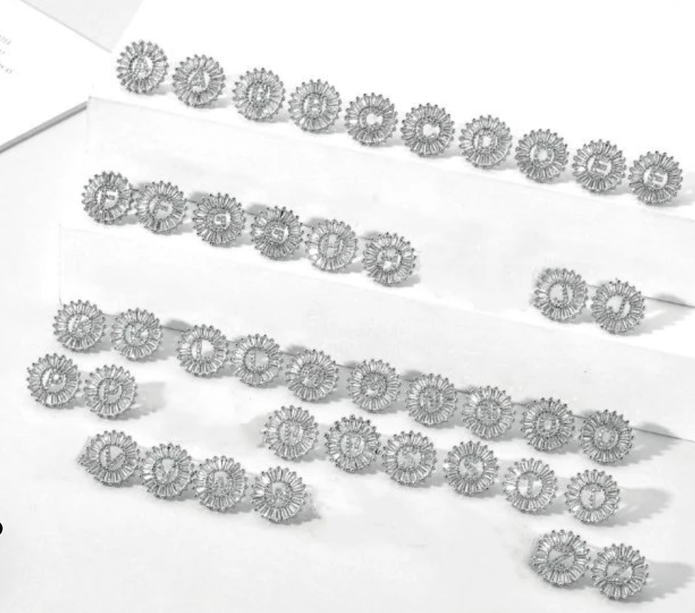 Radiant Initial Earrings {GOLD OR SILVER METAL}