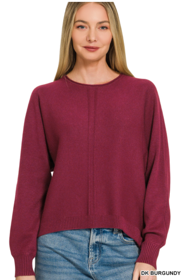 The Seamline Sweater - Burgundy {S-3X}