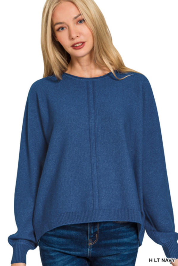 The Seamline Sweater - Navy {S-3X}