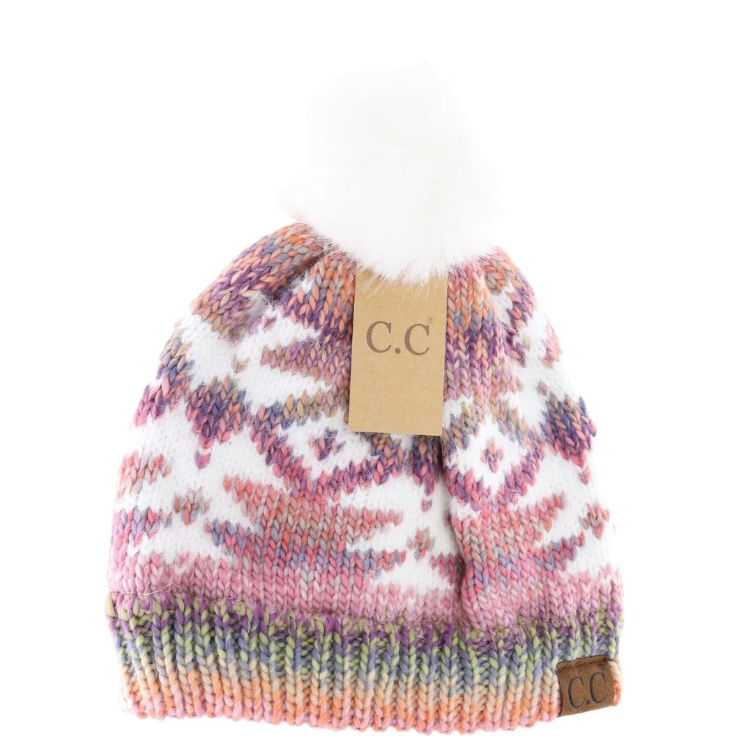 Ombre Aztec Faux Fur Pom CC Beanie {Multiple Colors!}