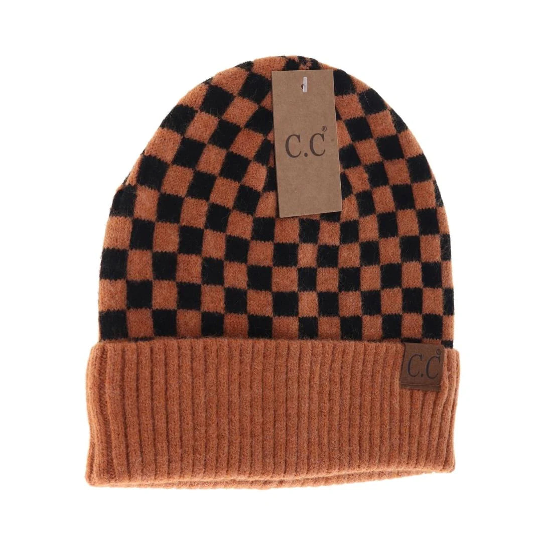 Checkered Pattern C.C Beanie {Multiple Colors!}