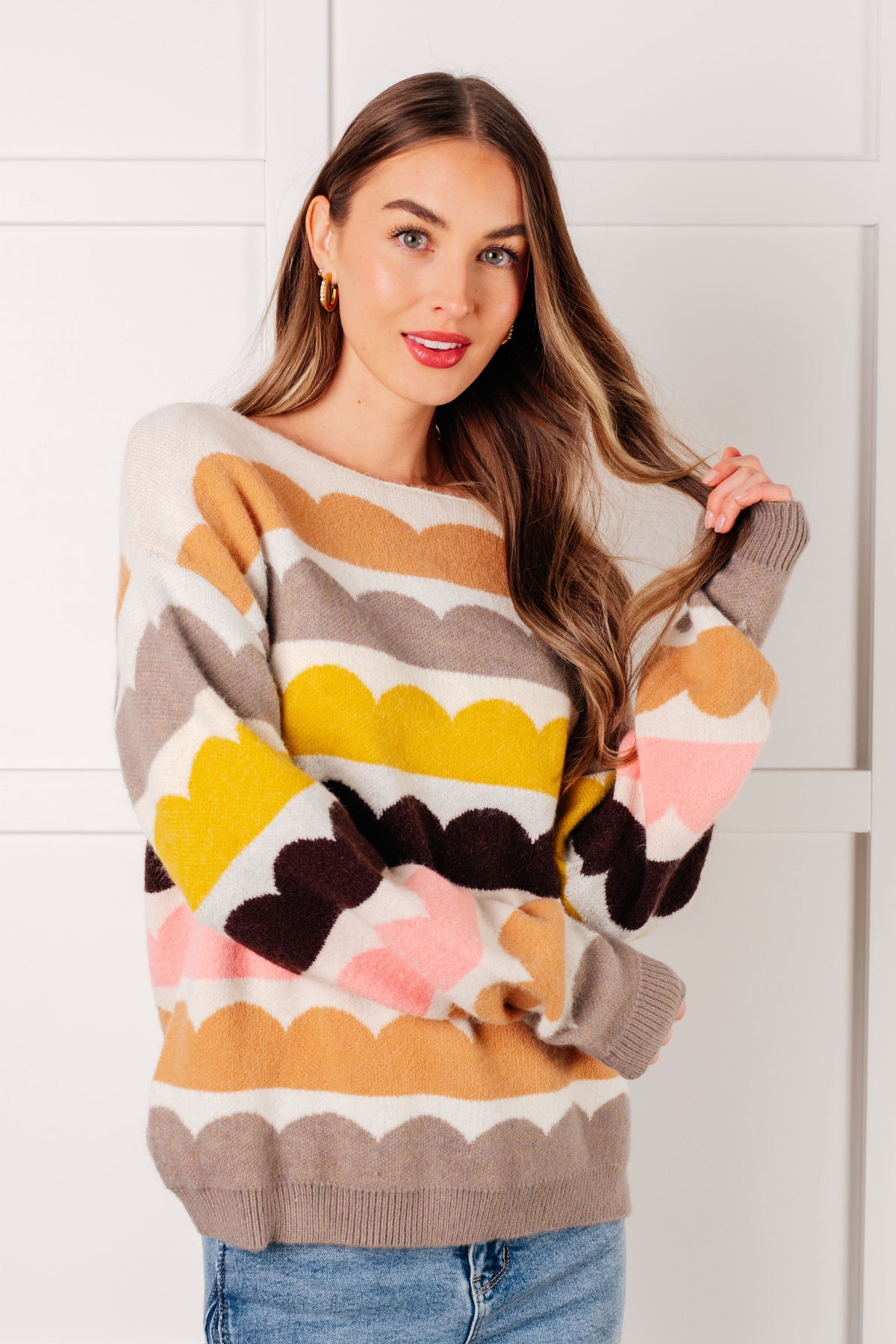 Wave After Wave Striped Sweater - KaraMarie