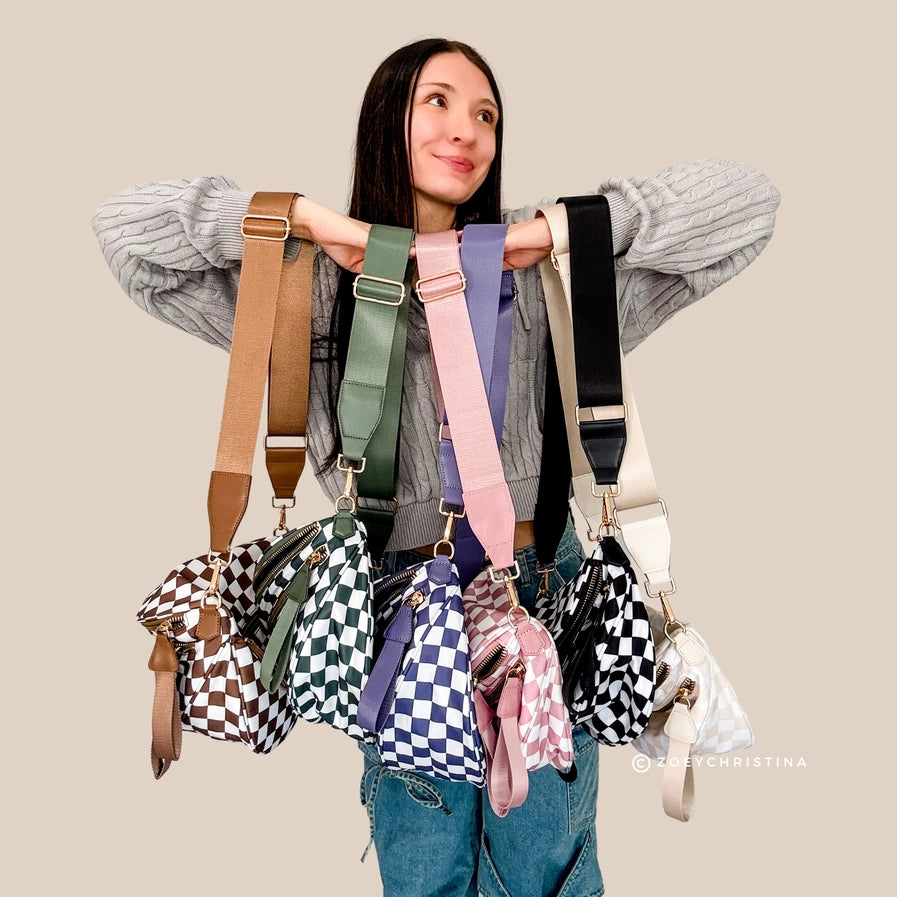Checkered Crossbody Zipper Bag {Multiple Colors!}