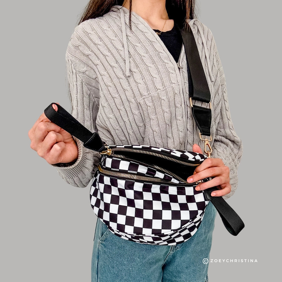 Checkered Crossbody Zipper Bag {Multiple Colors!}