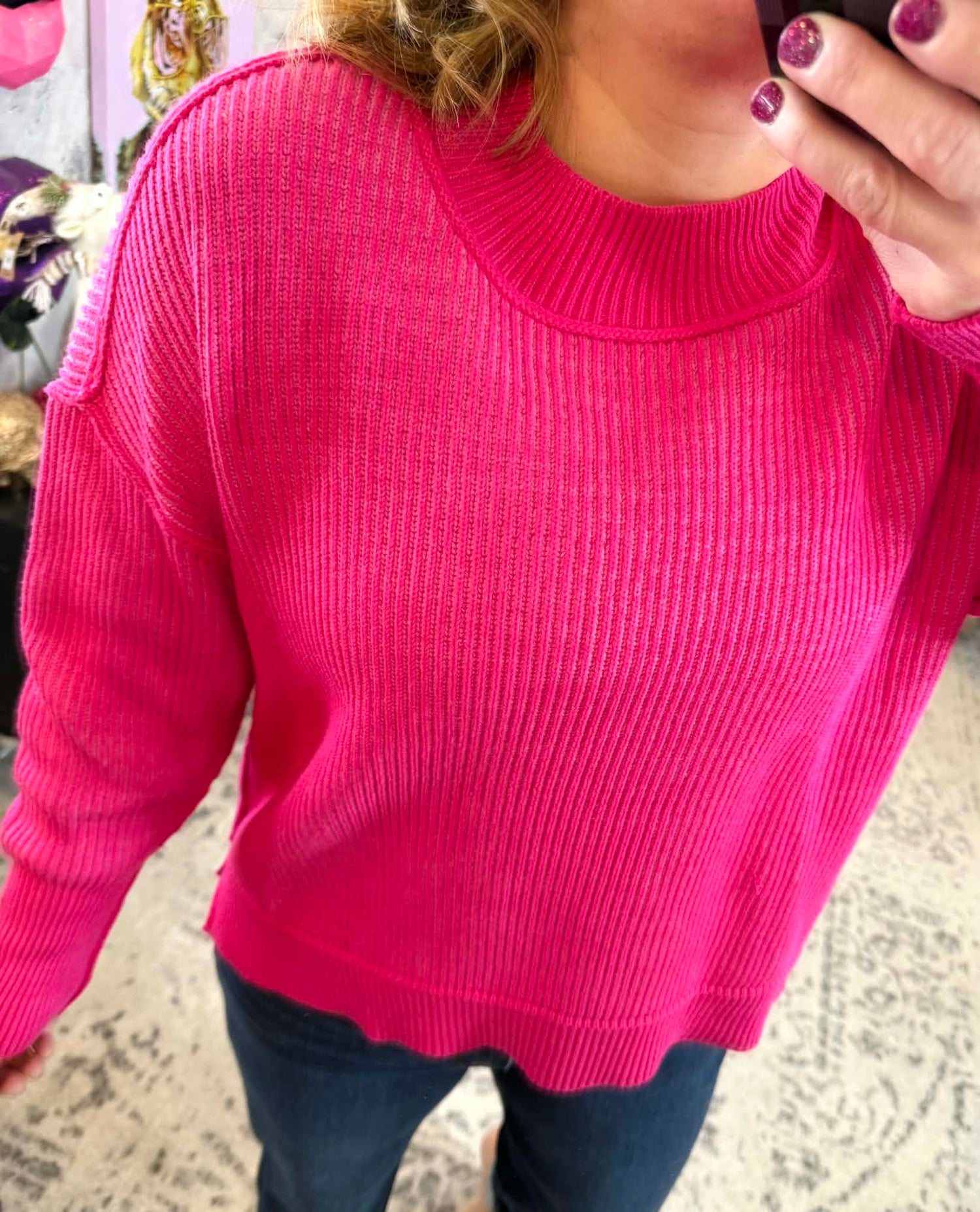 Dual Tone Ribbed Sweater - Multiple Colors! {SM-LXL}