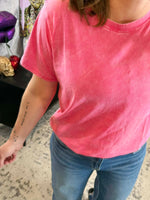 Vintage Fade Short Sleeve Top - Fuchsia {S-3X} - KaraMarie