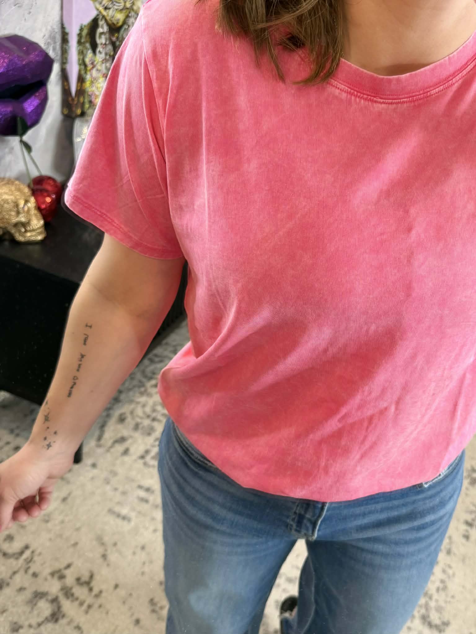 Vintage Fade Short Sleeve Top - Fuchsia {S-3X} - KaraMarie