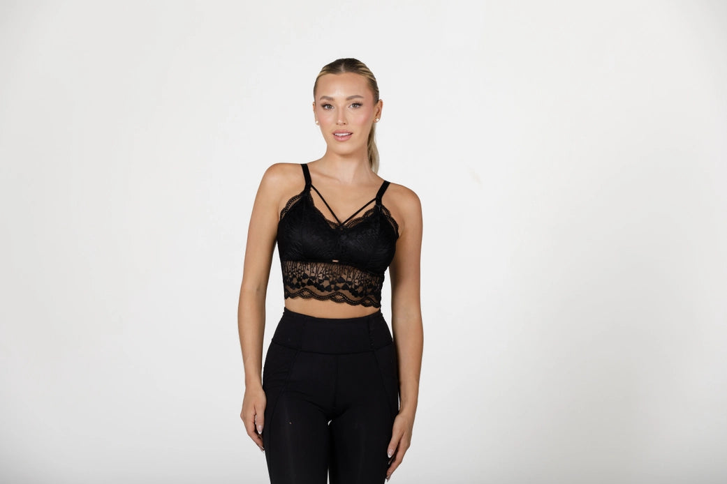 Luna Lace Bralette :: Black {S/M-2X/3X} - KaraMarie