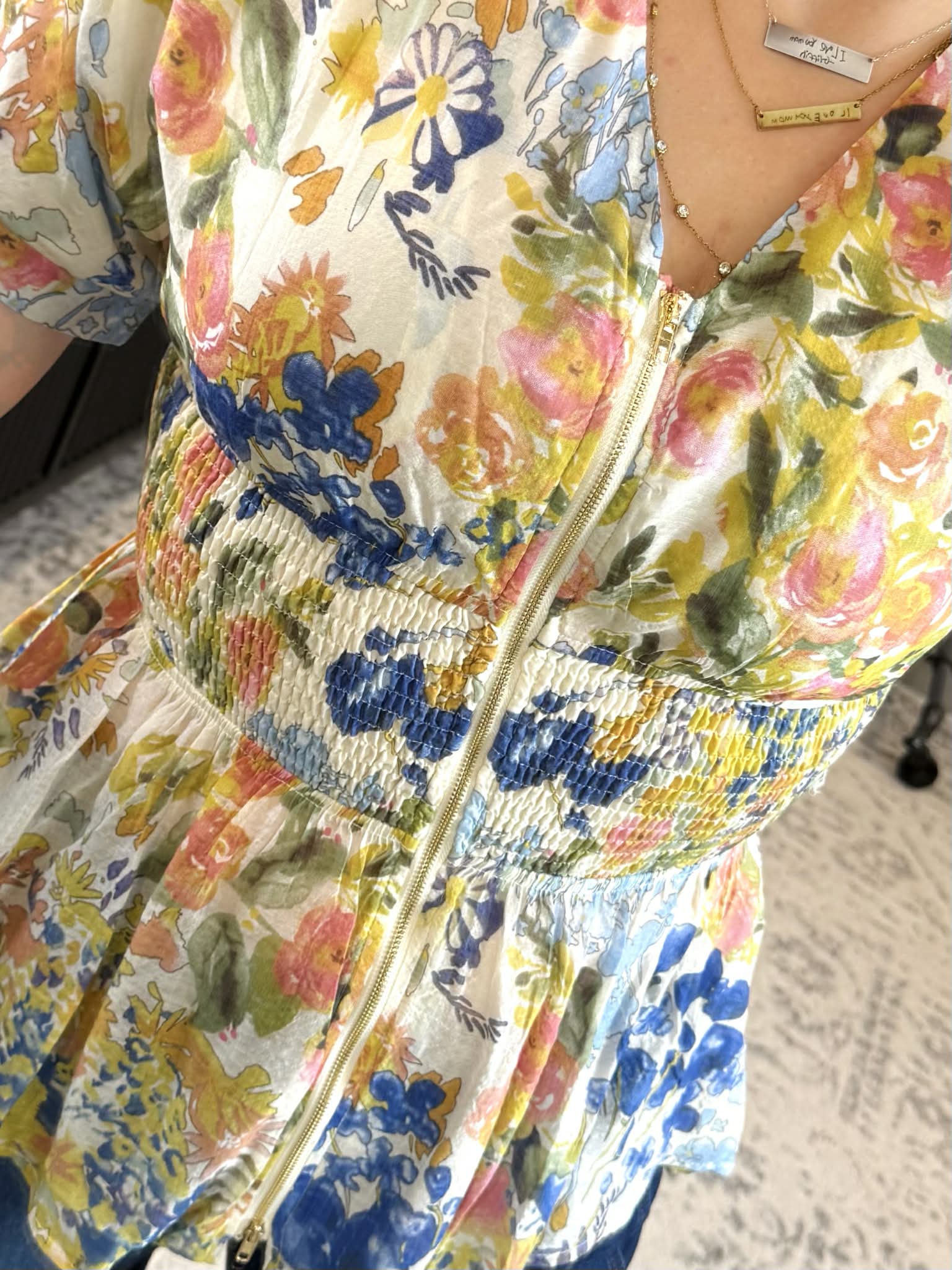 Flora Zip Blouse {S-L} - KaraMarie