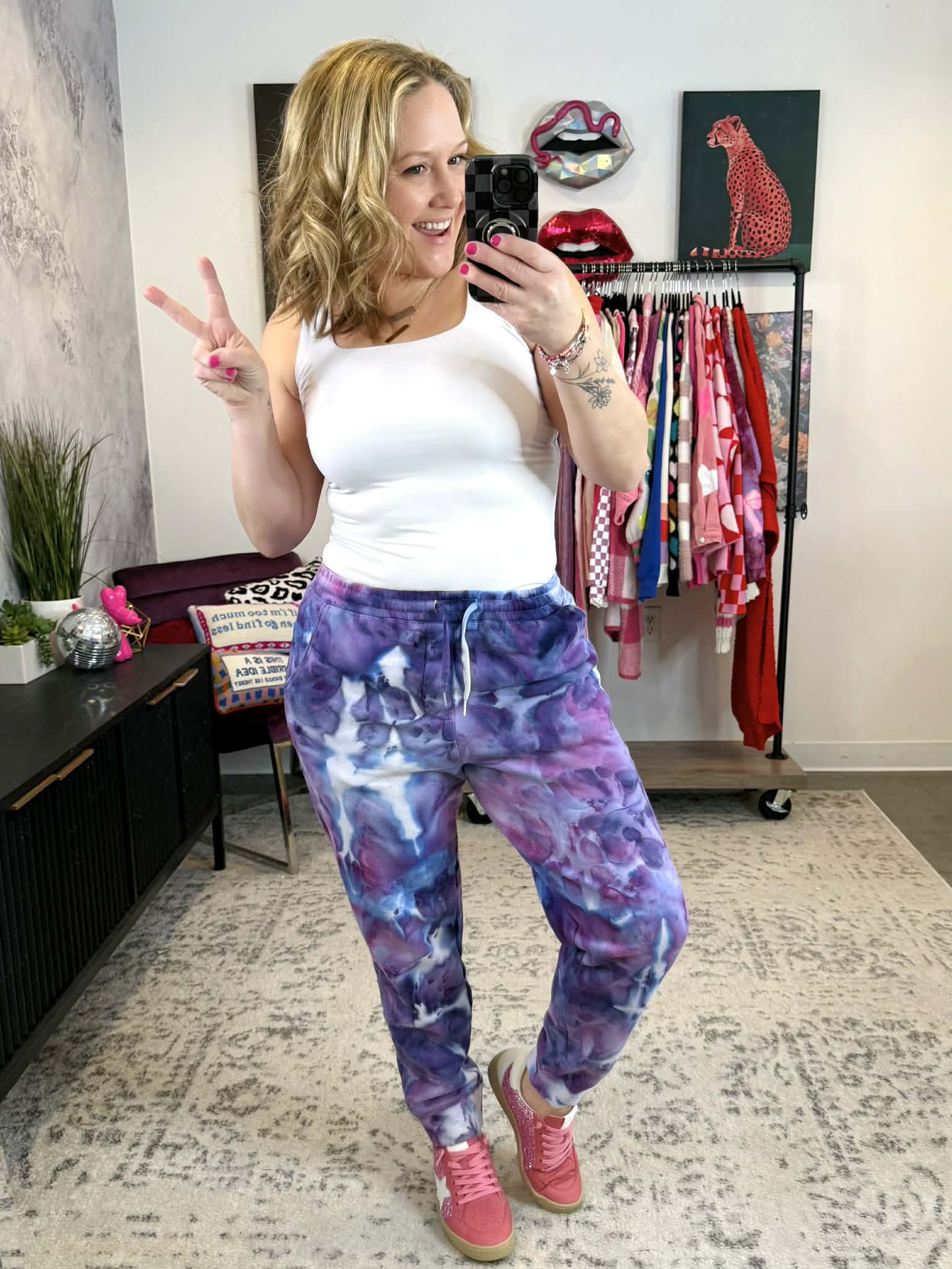 KMB EXCLUSIVE!!! Will You Be Mine Joggers {Custom Ice Dye} - KaraMarie