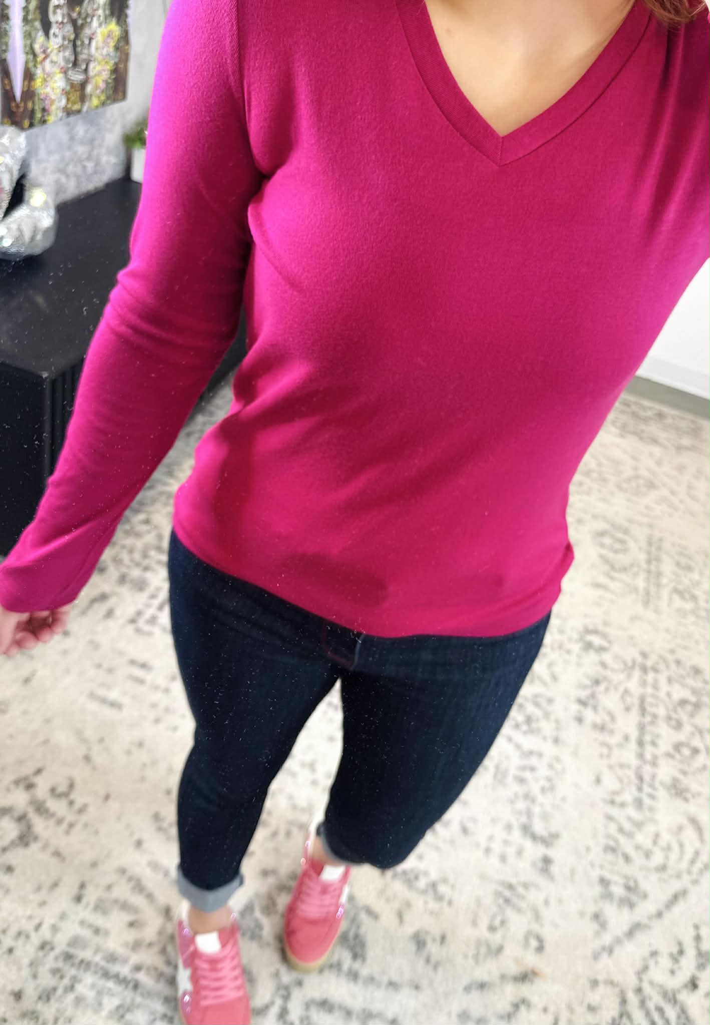 MM Leah Long Sleeve Top - Magenta {S-3X}