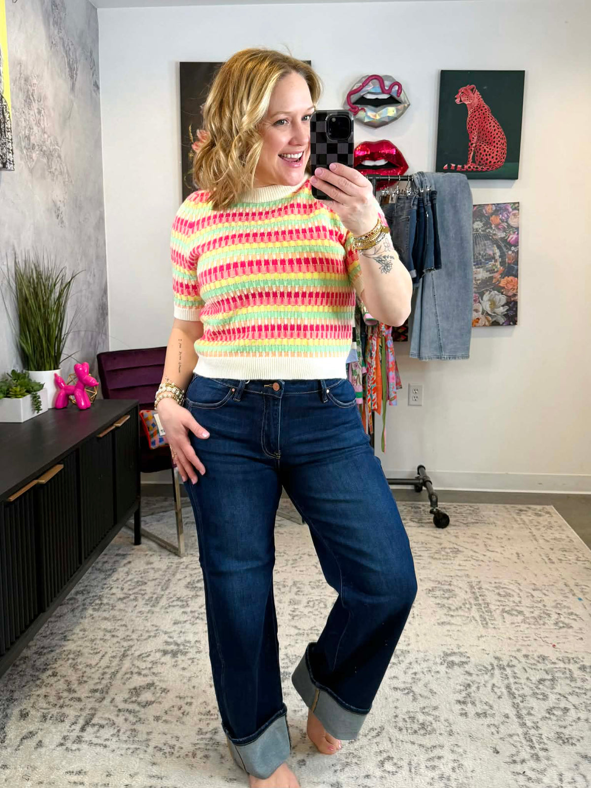 Risen Straight-Up Cuffed Jeans {1-3X} - KaraMarie