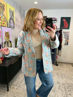 Floral Fade Denim Blazer {S-3X} - KaraMarie