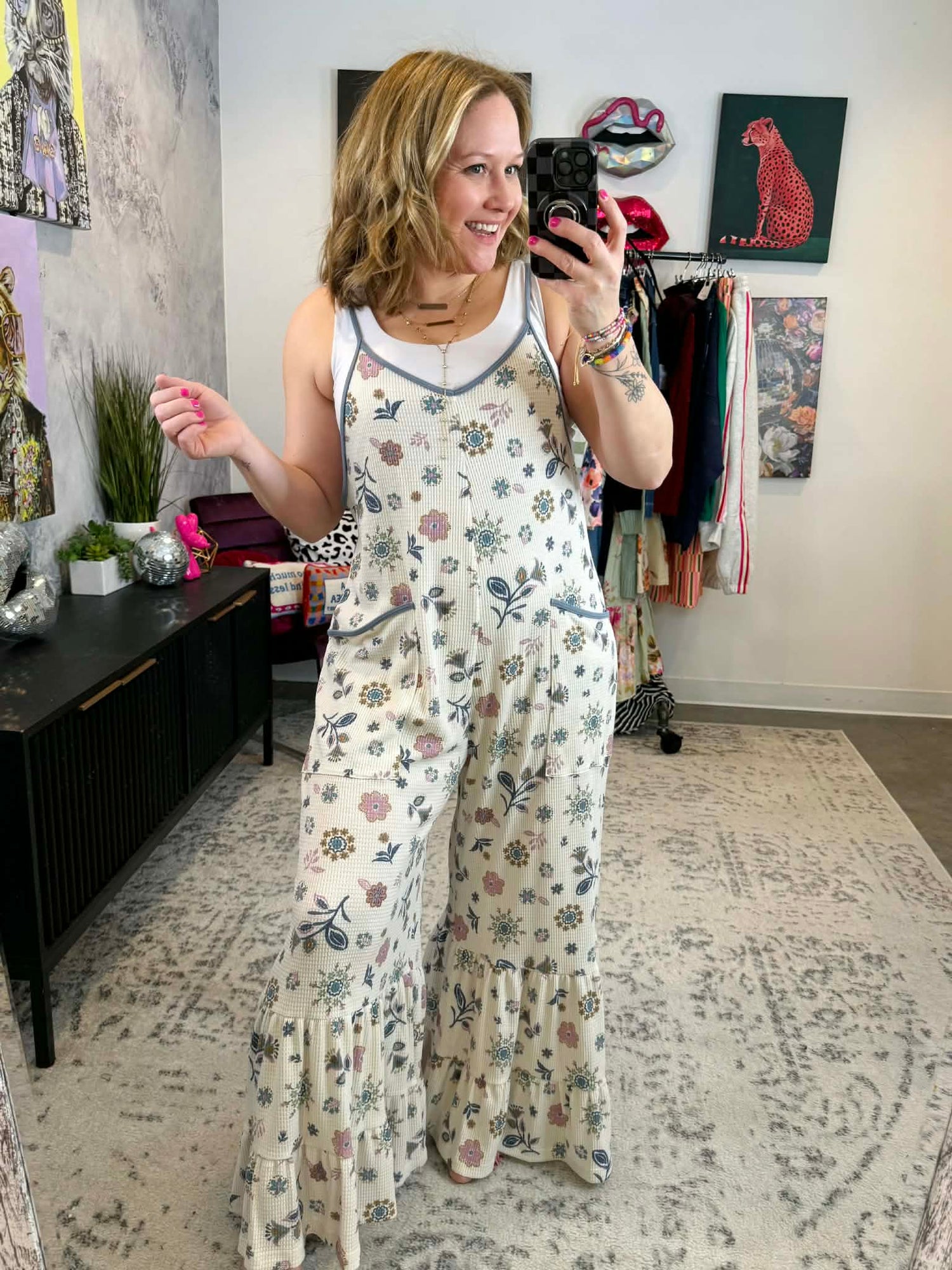 Textured Meadow Jumpsuit {S-L} - KaraMarie