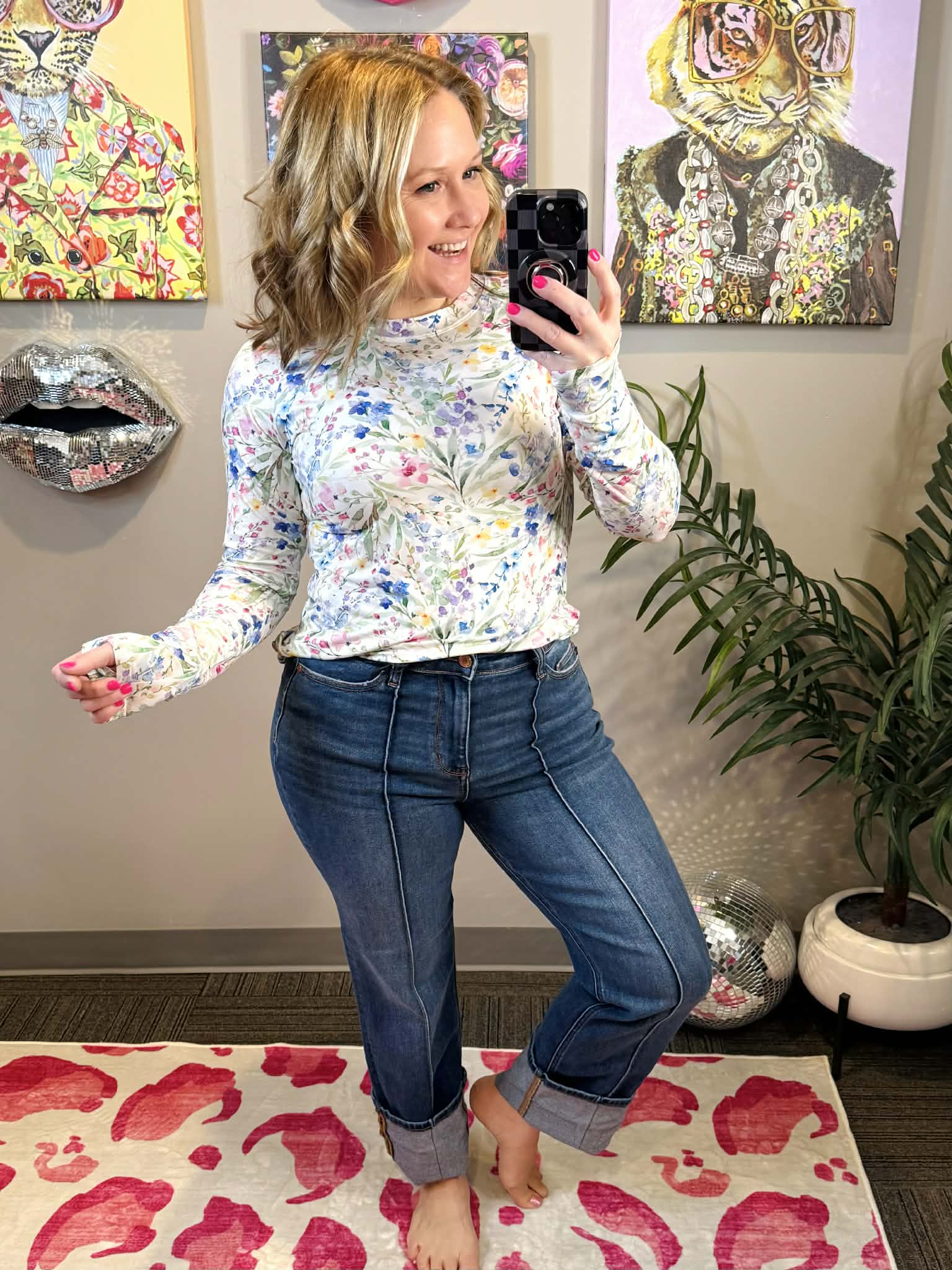 MM Blair Long Sleeve Top - Cottage Floral {XS-3X} - KaraMarie
