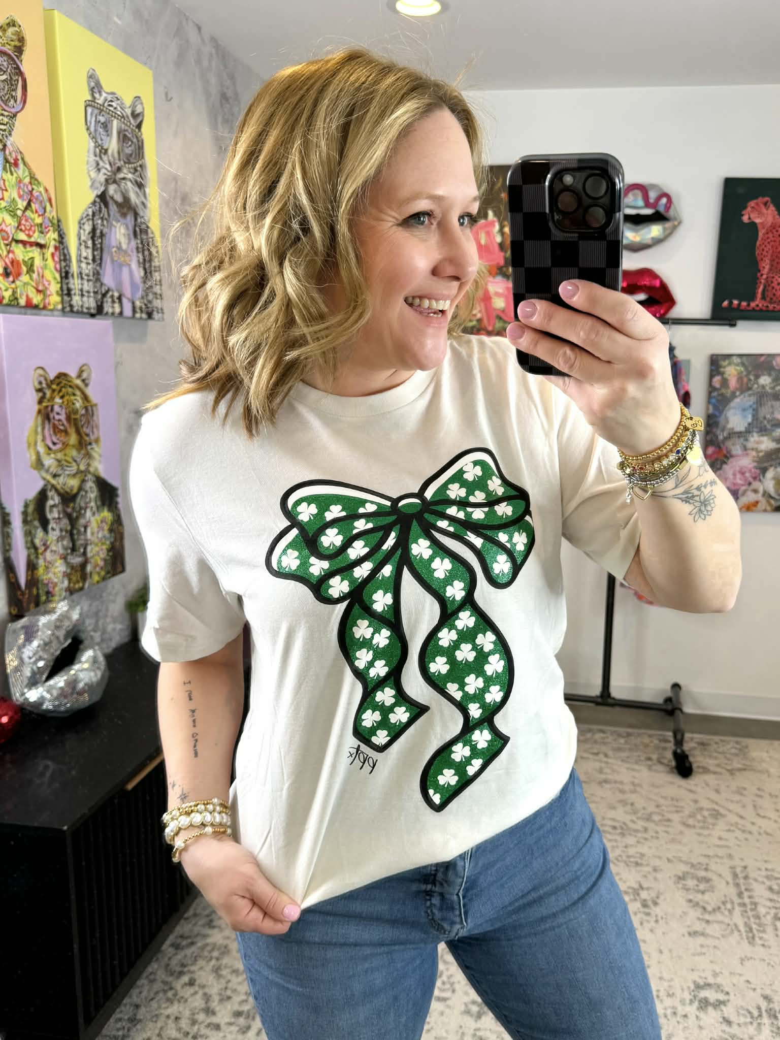 Shamrock Bow Graphic Tee {S-3X} - KaraMarie