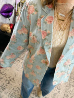 Floral Fade Denim Blazer {S-3X} - KaraMarie