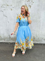 Top Bloom Blouse - Blue {S-L} - KaraMarie